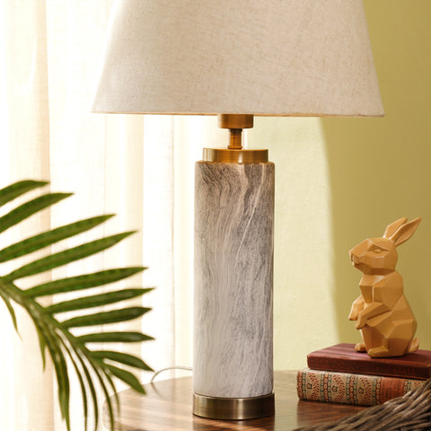 Black Marble Finish Lamp Stand (Without Shade)