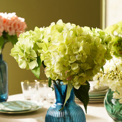 Green Hydrangea Artificial Flower Stem - Single