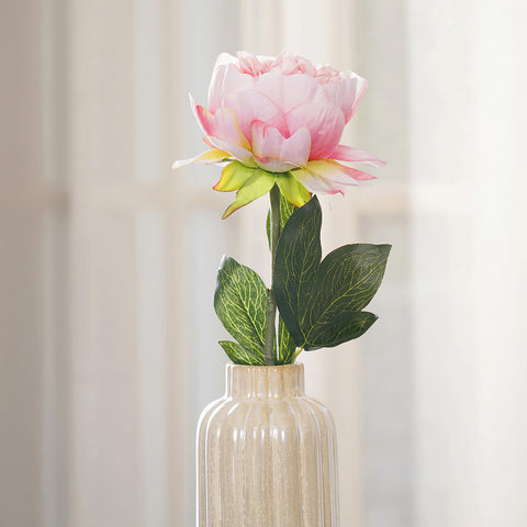 Set of 2 Peony Peach Stem