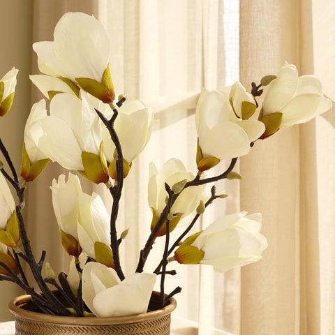 White Cherry Blossom Faux Flower Stem - Single