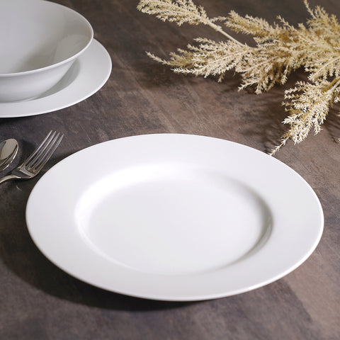 Set Of 4: Cream Classic Dinner Plate