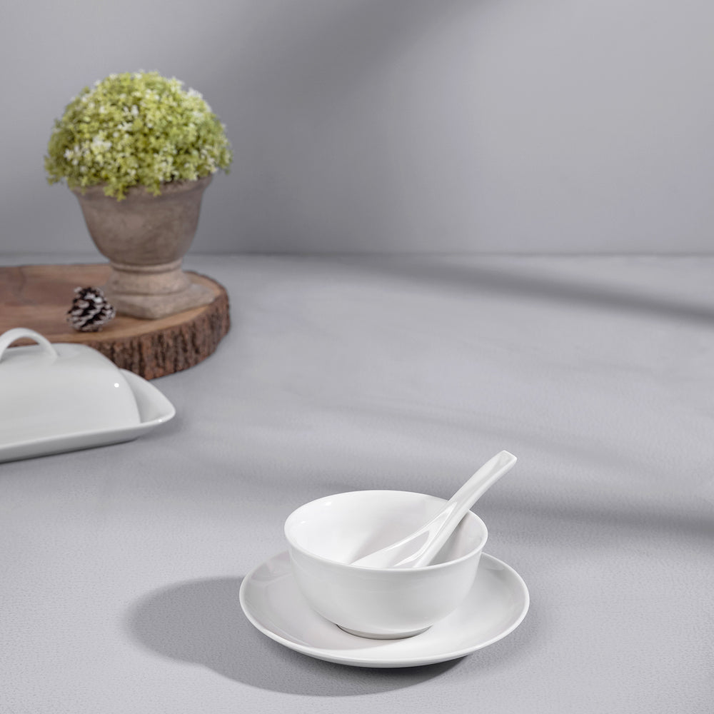 Set of 2: Cream Classic Soup Bowl Set