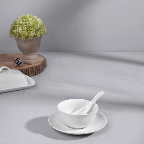 Set of 2: Cream Classic Soup Bowl Set