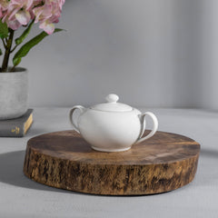 Set of 2: Cream Coupe Sugar Pot