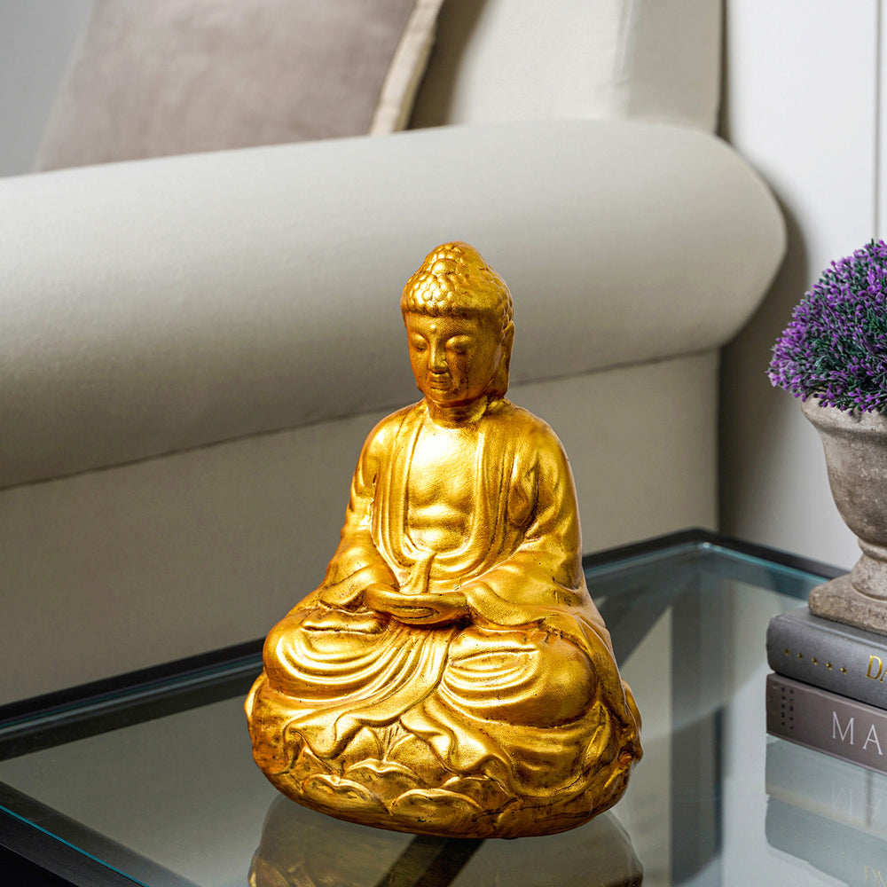 Golden Seated Buddha Figurine