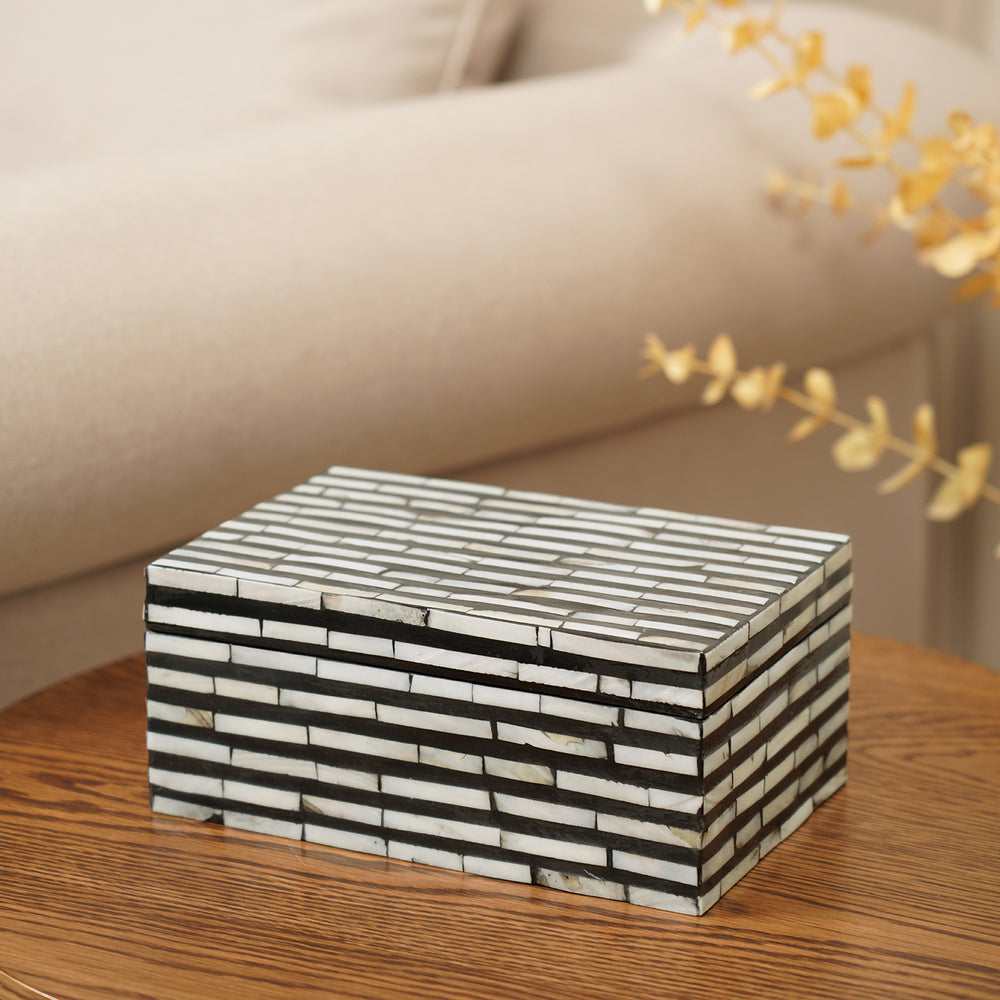 Black Mother of Pearl Rectangular Box