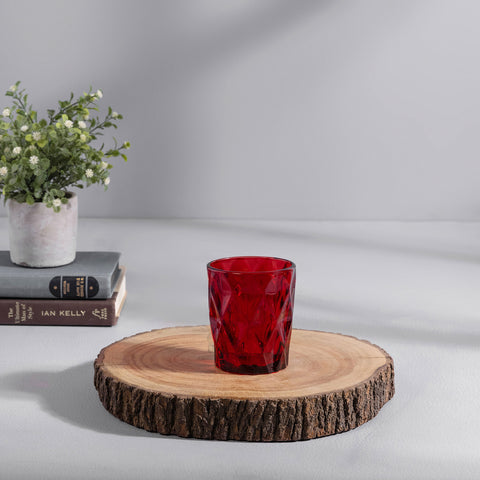 Set of 6: Red Elegant Glass Tumbler