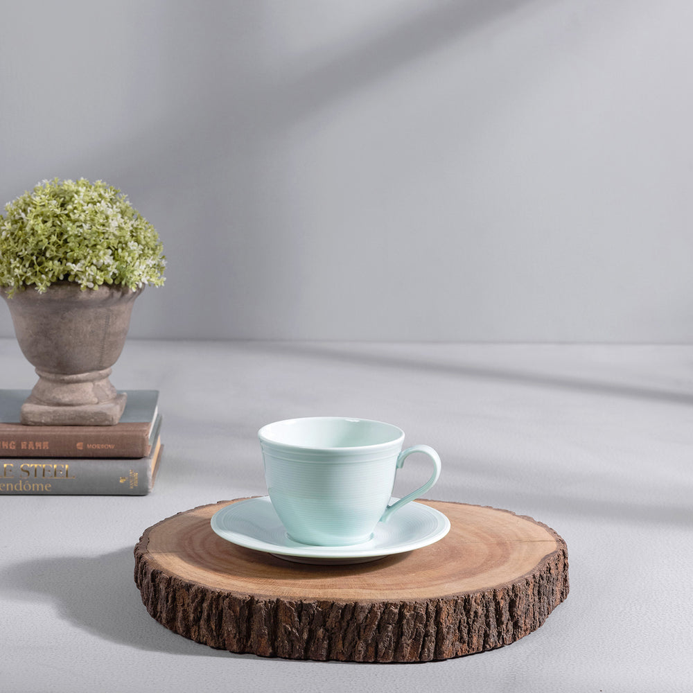 Set of 6: Light Lagoon Cup and Saucer Set