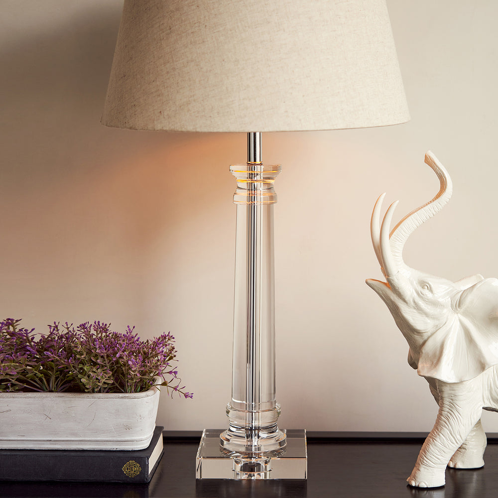 Clear Linear Crystal Table Lamp - Large (without shade)