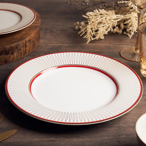 Red and Golden Moderno Dinner Plate