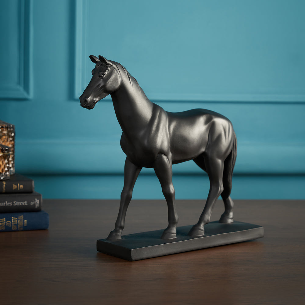 Black Matte Polyresin Horse