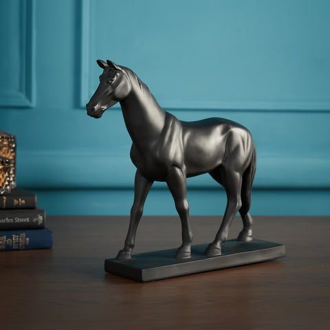 Black Matte Polyresin Horse