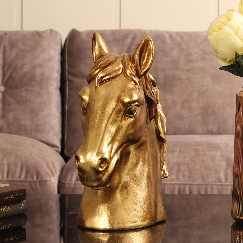 Gold Polyresin Horse Head