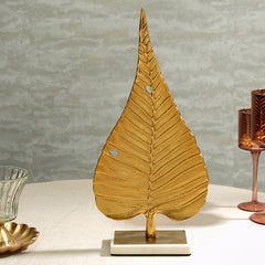Gold Metal Leaf Stand - Large