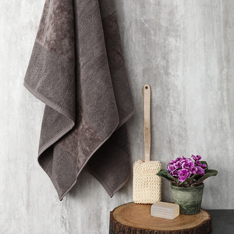 Pure Home and Living Grey Combed Cotton Bath Towel