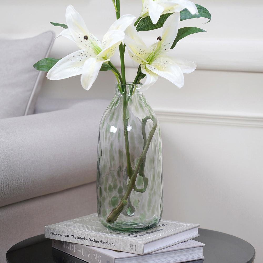 Dotted Green Flower Vase Large