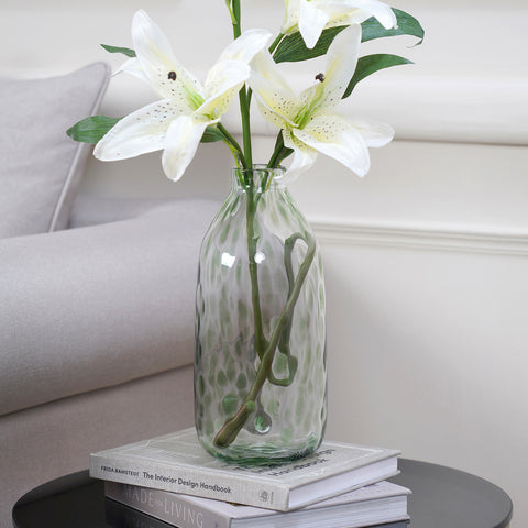 Dotted Green Flower Vase Large