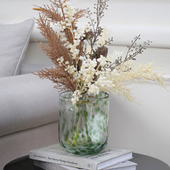 Dotted Green Flower Vase Small