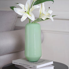 Ivy Green Blown Flower Vase Large