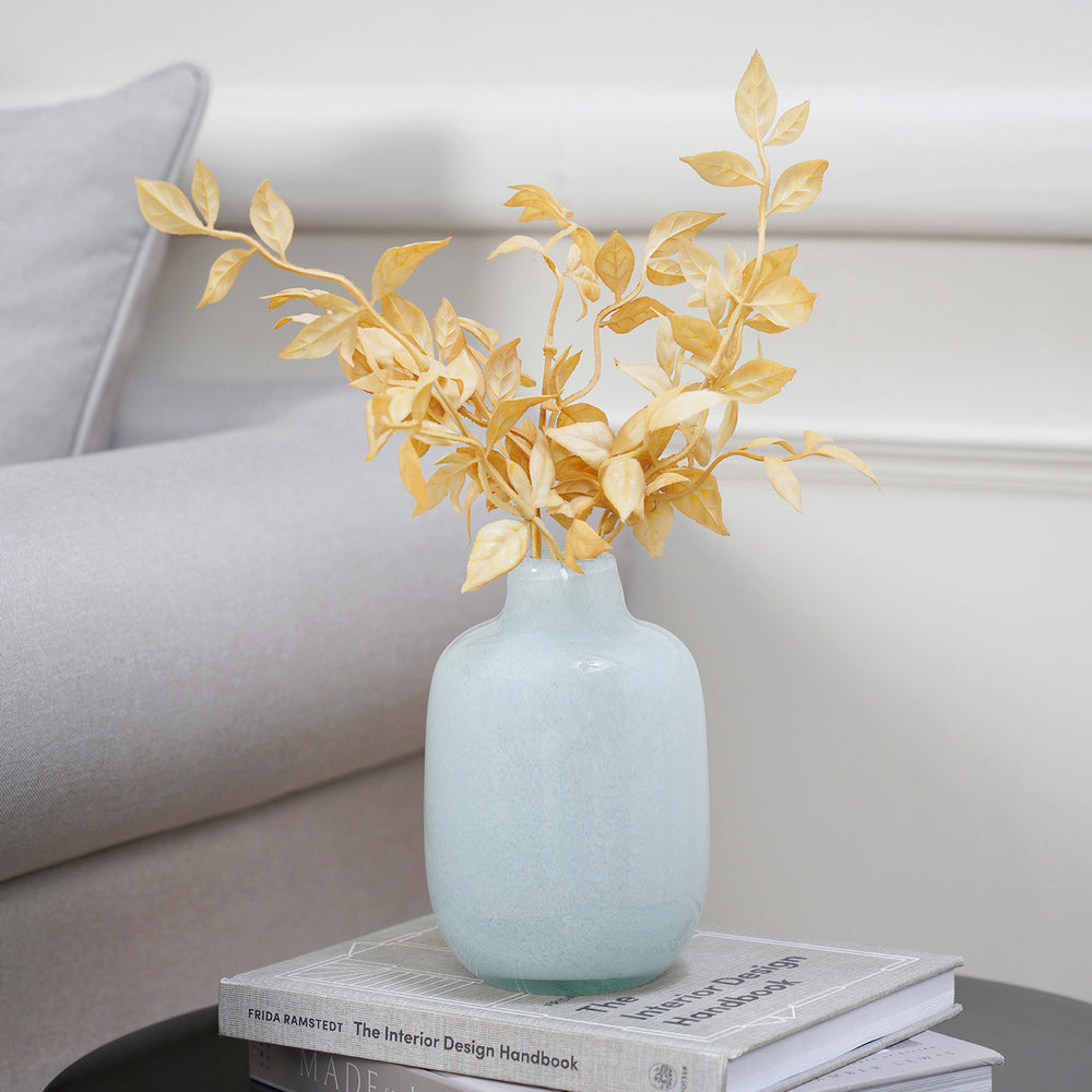 Ivy White Blown Spherical Flower  Vase
