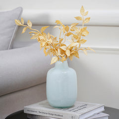 Ivy White Blown Spherical Flower  Vase
