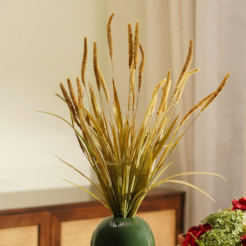 Brown Dry Bristlegrass Herb Artificial Stem - Single