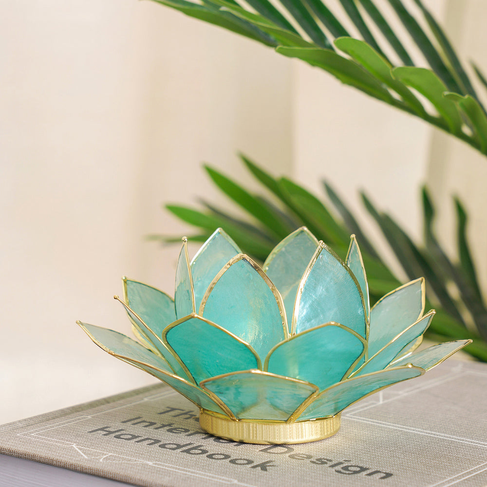 Blue Textured Glass Votive Candle Holders