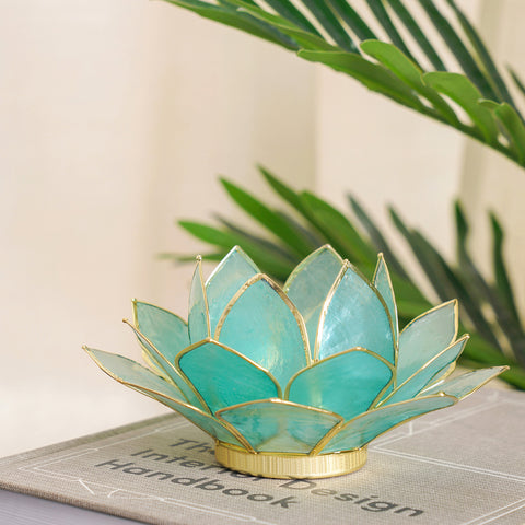 Blue Textured Glass Votive Candle Holders