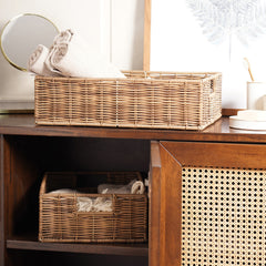 Set of 2: Big Natural Heather Wicker Baskets