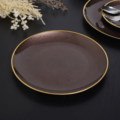 Natural Dark Copper Brown Dinner Plate