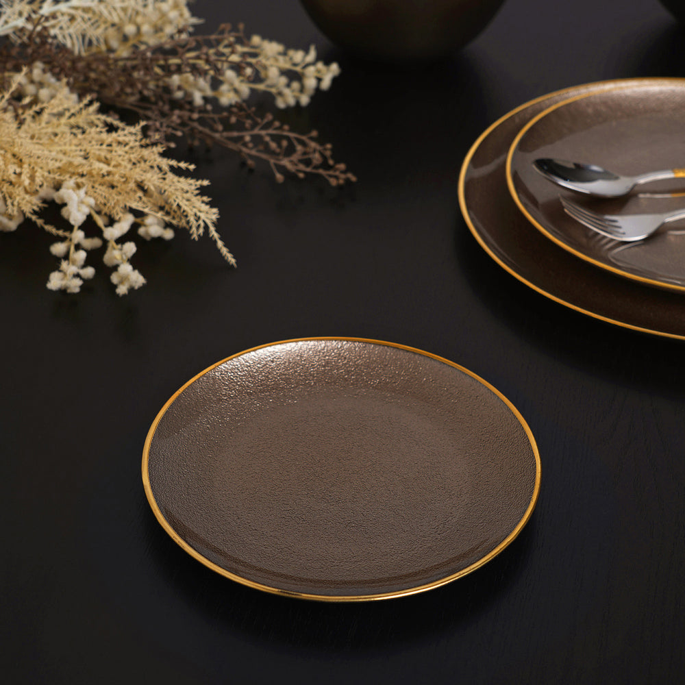 Natural Bronze Taupe Dessert Plate