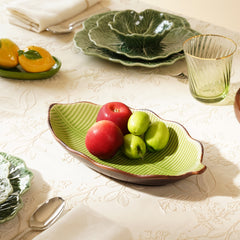 Light Green Ceramic Leaf Platter