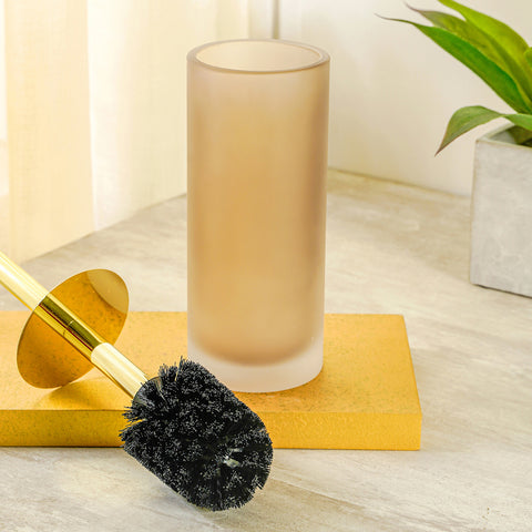 Brown Frosted Toilet Brush Holder