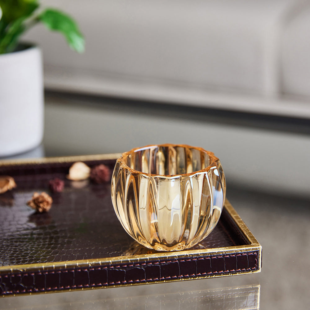 Gold Meriono Glass Votive Candle Holder Set of 6