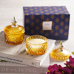 Citrine Gold Wax Filled Jar (Set-2)