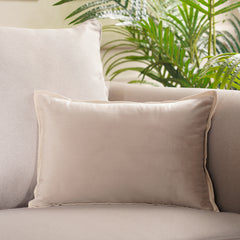 Beige Velvet Cushion Cover