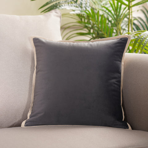 Grey Velvet Square Cushion Cover
