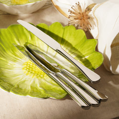 Set of 4 Silver Stainless Steel Dessert Knives