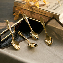 Set of 4 Gold Tea Spoons