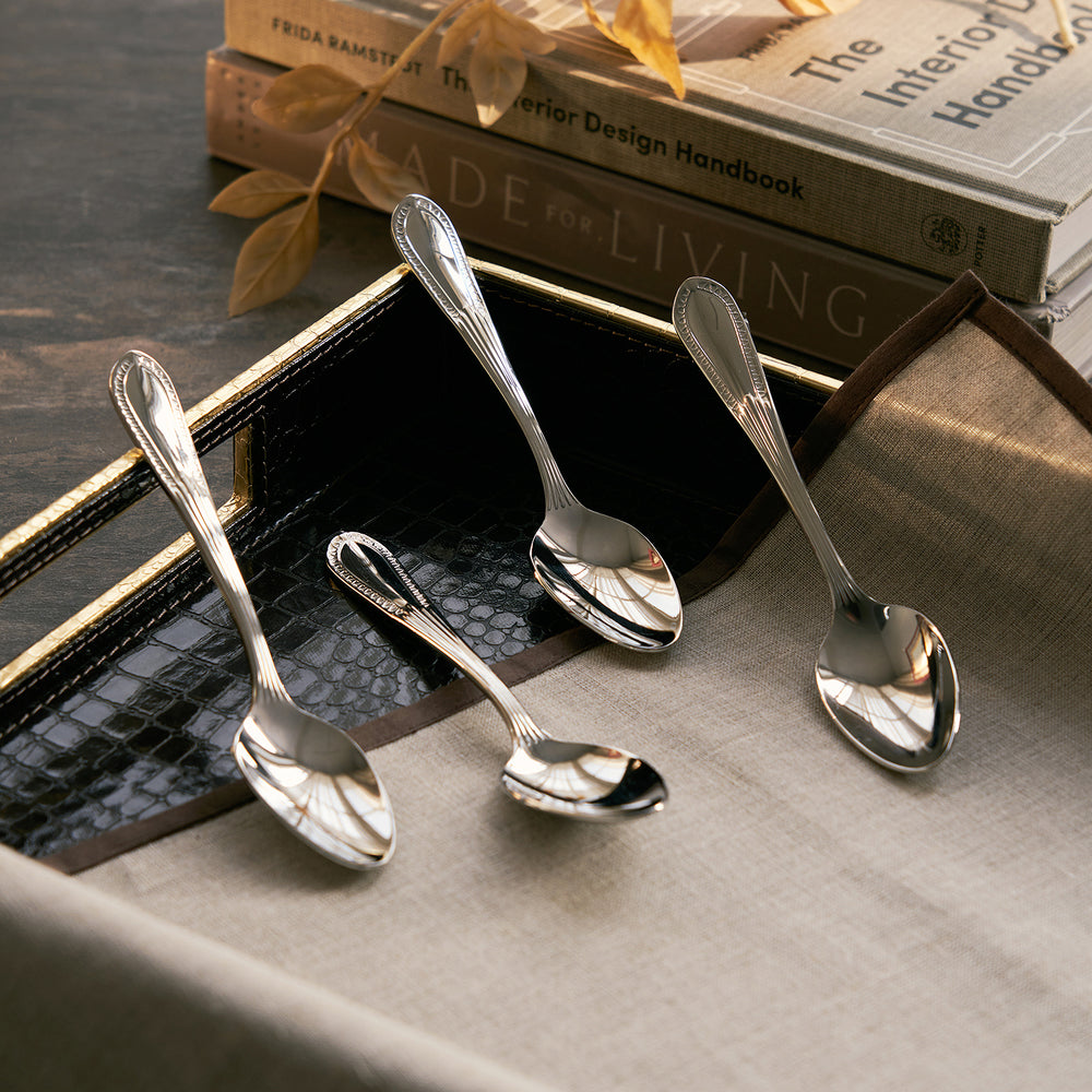 Set Of 4 Silver Victorian Tea Spoons
