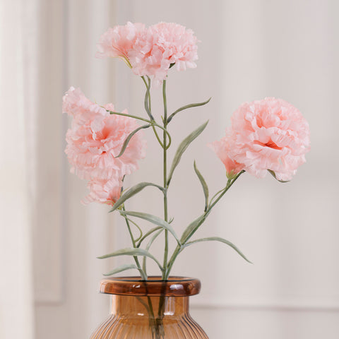 Set of 2 Carnation Peach Stem