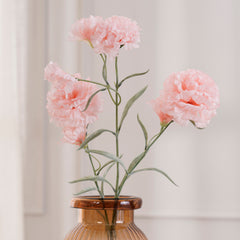 Set of 2 Carnation Peach Stem