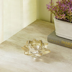 Set of 4 Citrine Gold Lotus T-Light Holder