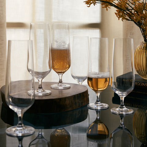 Set of 6 Clear Strix Beer Glass
