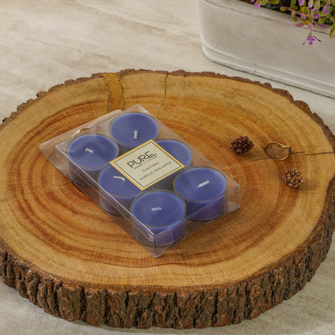Set of 4 Blue Cool Vetiver Tealight Candles