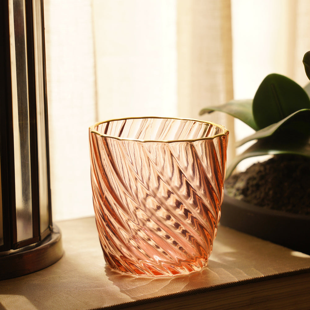 Peach Swirl Textured Glass