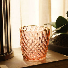 Peach Swirl Textured Glass