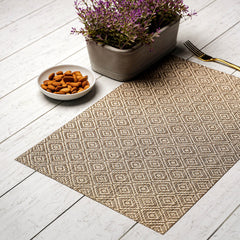 Set Of 6 Golden Rhombus Mesh Placemat
