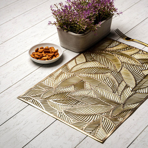 Set Of 6 Champagne Golden Mesh Placemat