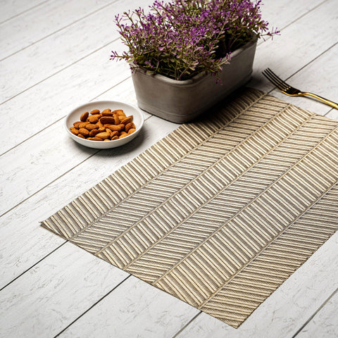Set Of 6 Golden Textured Placemat